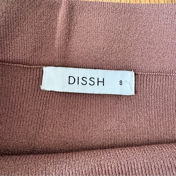 DISSH 8 Stretch Knit Skirt Brown Elastic Waist Pull On FLAW - Picture 3 of 8